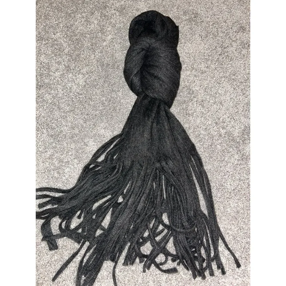 Lucky‎ Brand Women's Scarf With Fringe Dark Grey Color 15 X 75 Original $69.50
